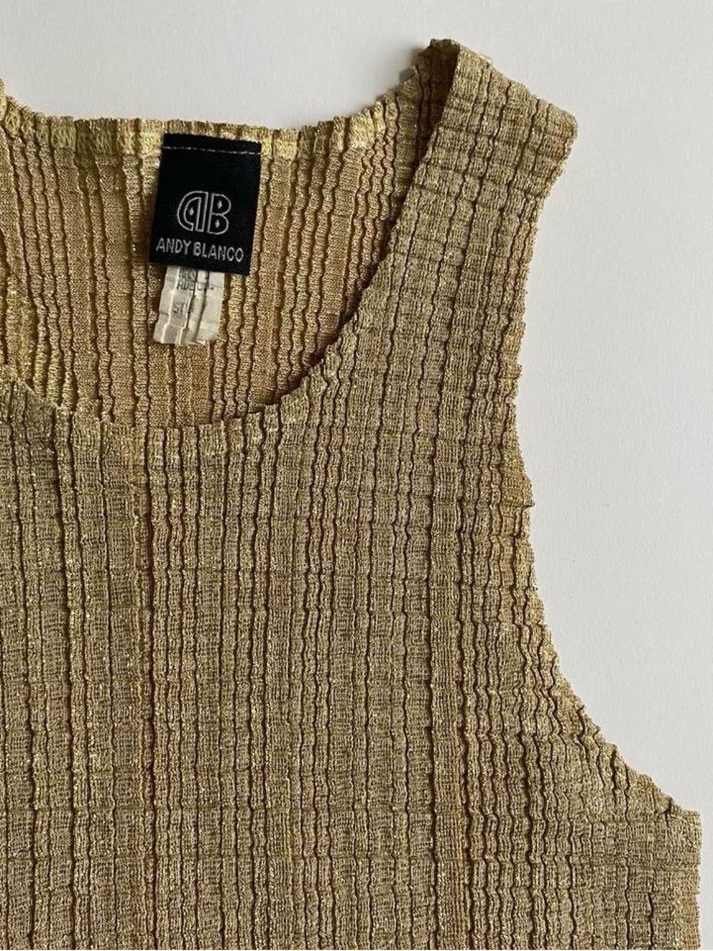 Vintage 90s y2k slinky gold sleeveless top - Picture 4 of 7